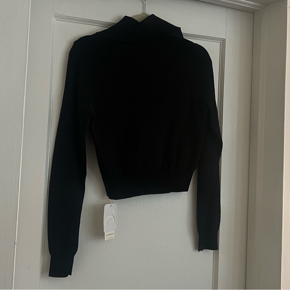 Collared Black Commense Cardigan with Metal Buttons - Picture 4 of 4